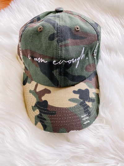 “I am enough” embroidered baseball hat